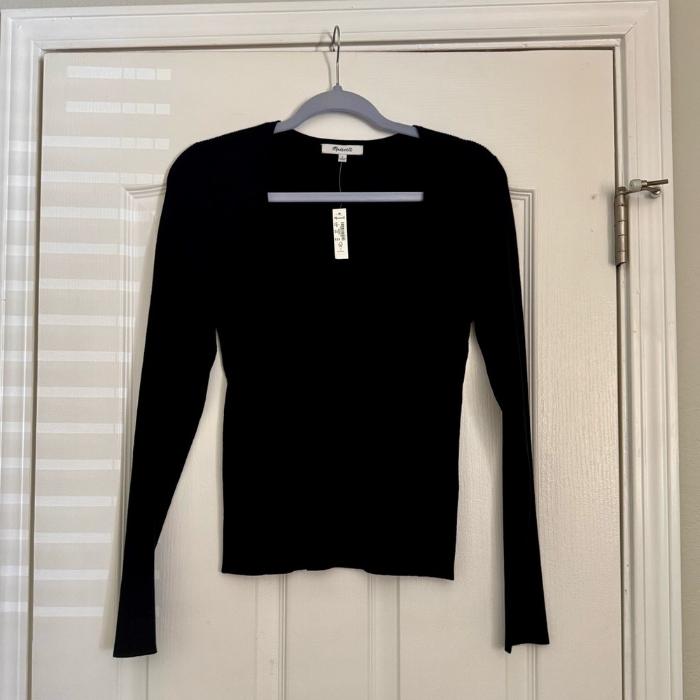 Madewell The Signature Knit Sweater Top - True Black
